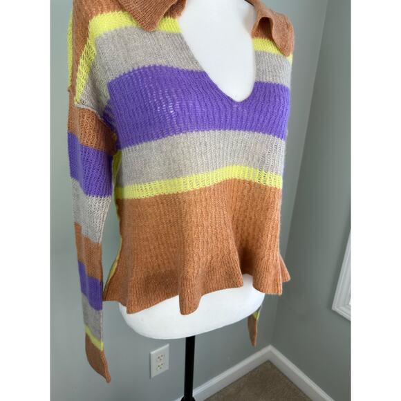 NWOT Free People Ives Cashmere Striped Pullover-SML - Picture 3 of 9
